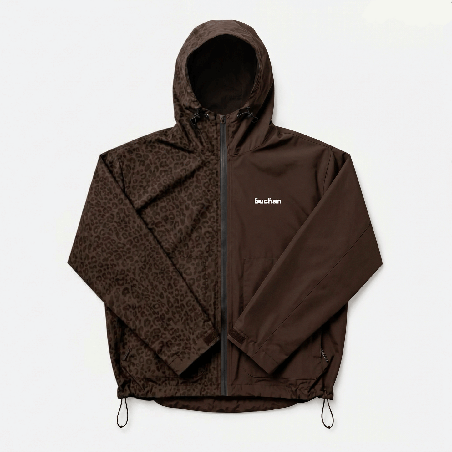 Water Reactive Cheetah Rain Jacket - Brown