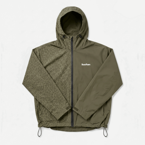 Water Reactive Cheetah Rain Jacket - Green