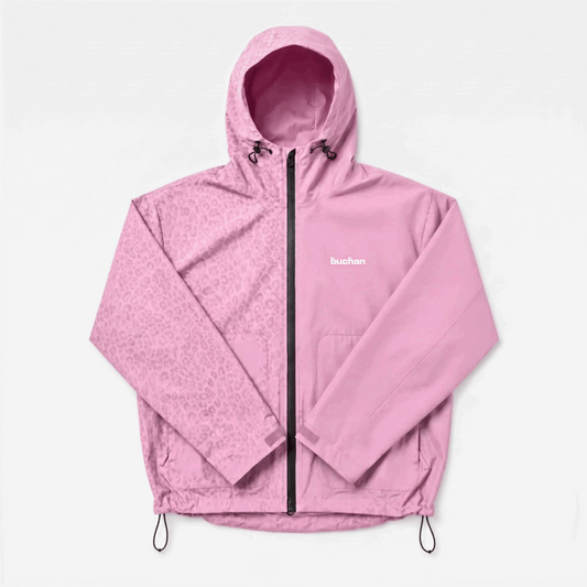 Water Reactive Cheetah Rain Jacket - Pink