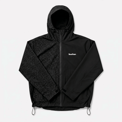Water Reactive Cheetah Rain Jacket - Black