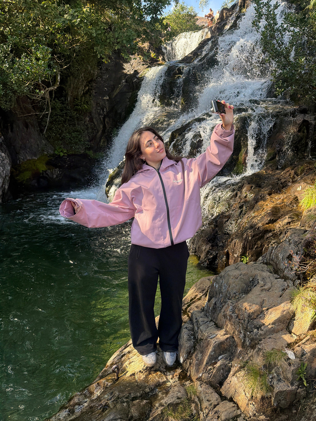 Water Reactive Cheetah Rain Jacket - Pink