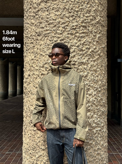 Water Reactive Cheetah Rain Jacket - Green