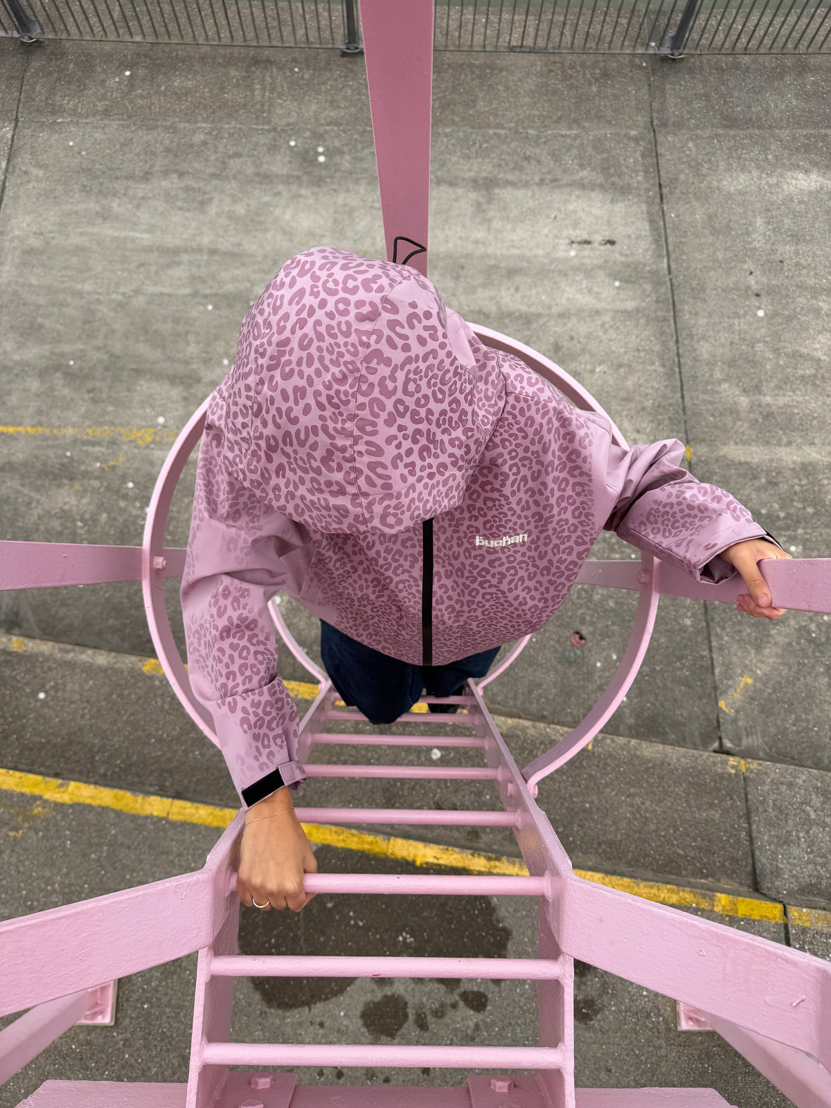 Water Reactive Cheetah Rain Jacket - Pink
