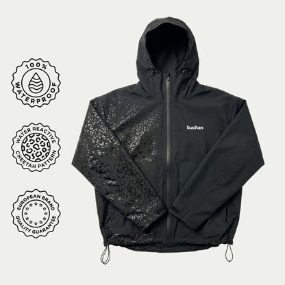Water Reactive Cheetah Rain Jacket - Brown