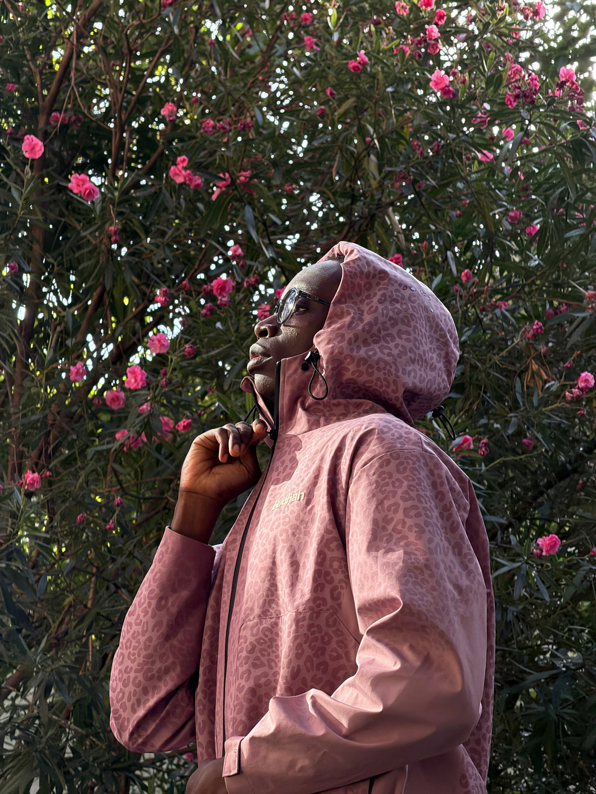 Water Reactive Cheetah Rain Jacket - Pink