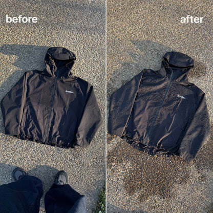 Water Reactive Cheetah Rain Jacket - Black