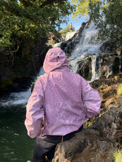 Water Reactive Cheetah Rain Jacket - Pink