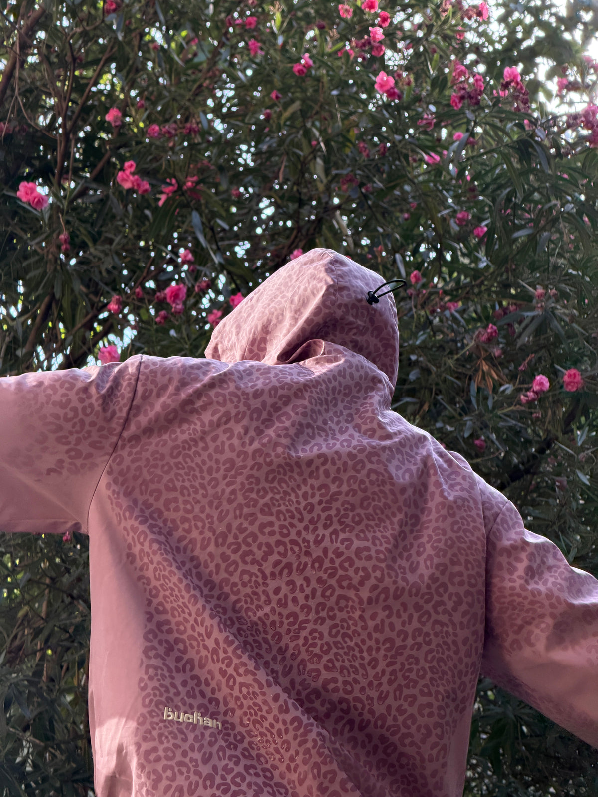 Water Reactive Cheetah Rain Jacket - Pink