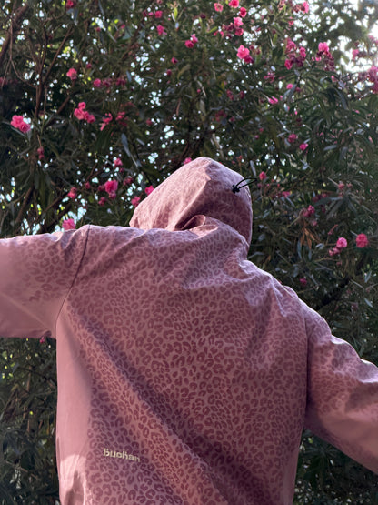 Water Reactive Cheetah Rain Jacket - Pink
