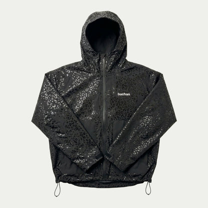 Water Reactive Cheetah Rain Jacket - Black