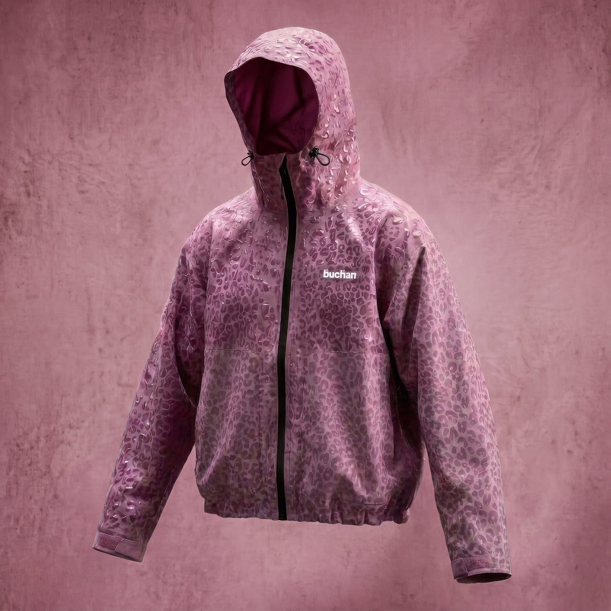 Water Reactive Cheetah Rain Jacket - Pink