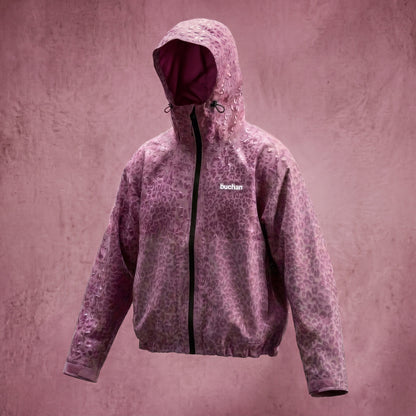 Water Reactive Cheetah Rain Jacket - Pink