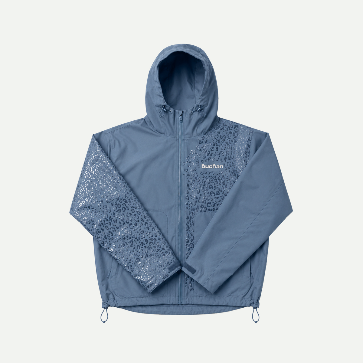 Water Reactive Cheetah Rain Jacket - Blue