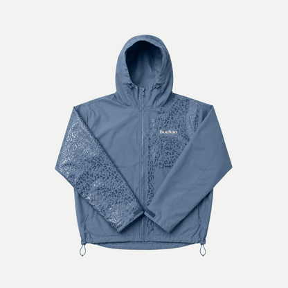 Water Reactive Cheetah Rain Jacket - Blue